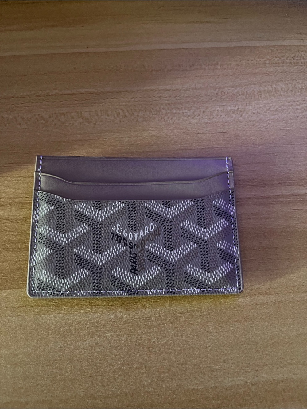 Goyard Grey Chevron Card Holder
